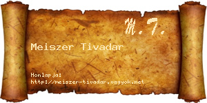 Meiszer Tivadar névjegykártya
